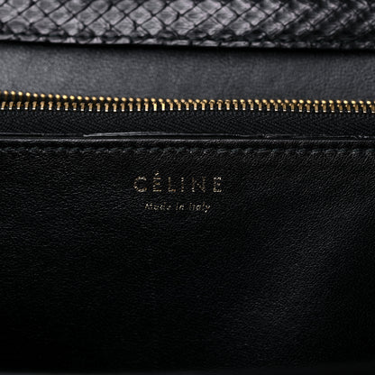 Celine Python Medium Classic Box Flap Bag Black 6 of 16