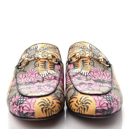 Gucci GG Supreme Monogram Bengal Womens Princetown Slippers 36 Beige Crop Pink 5 of 11