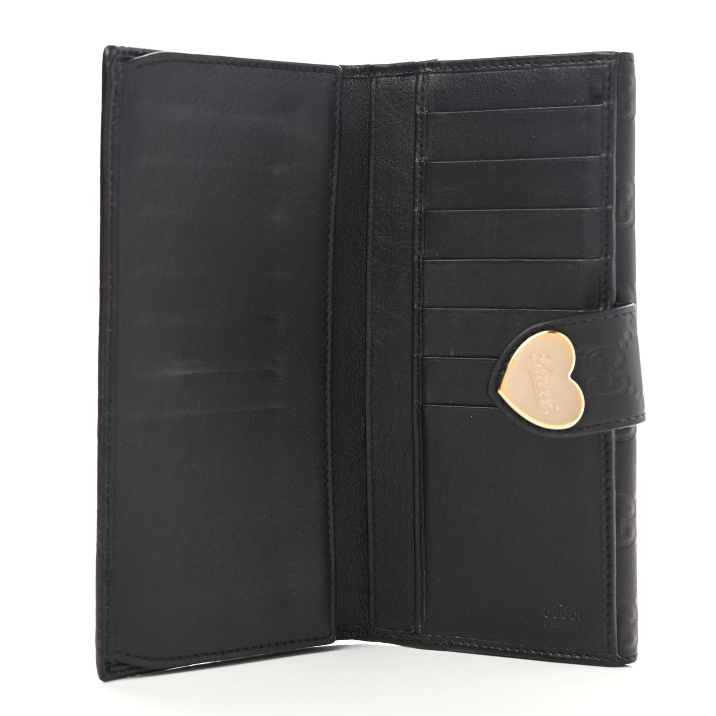 Guccissima Heart Continental Wallet Black