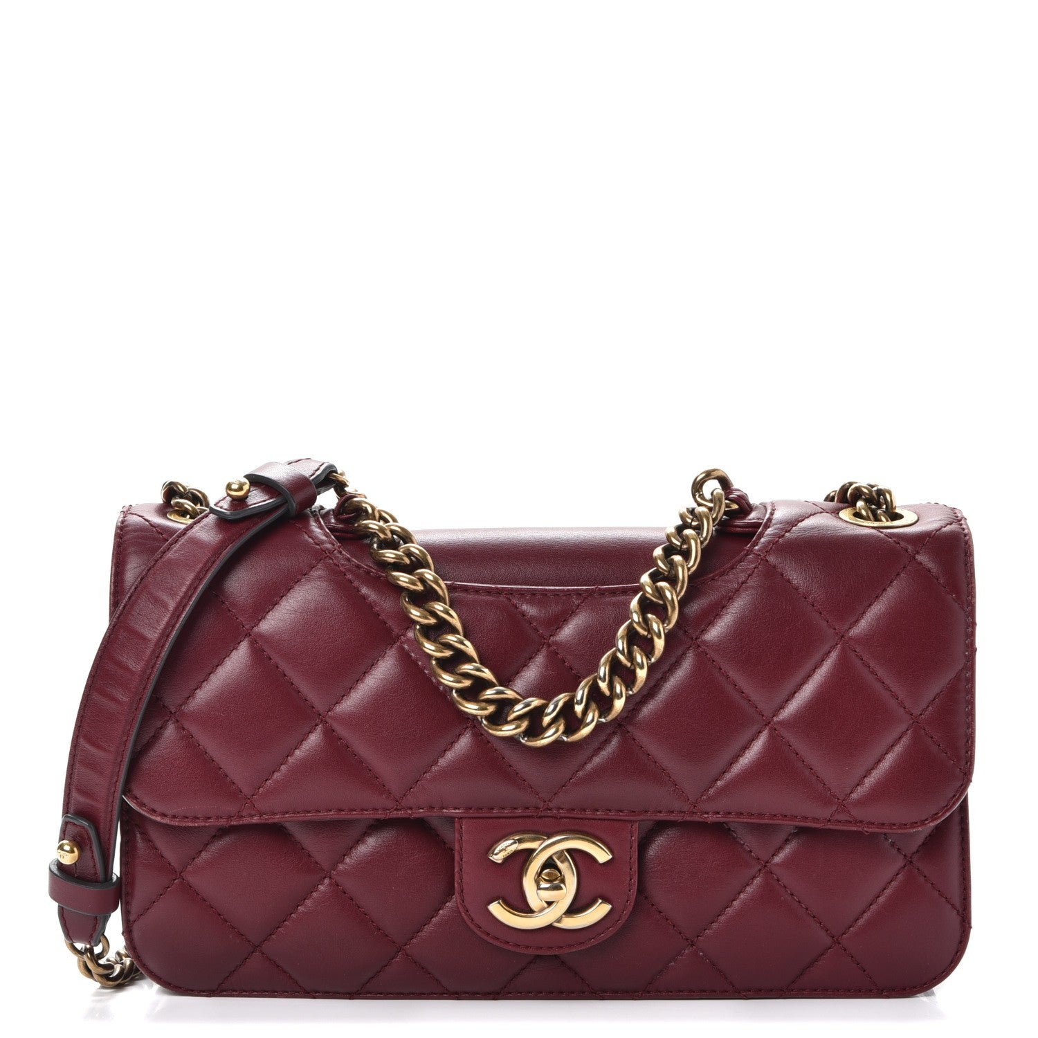 Chanel Calfskin Perfect Edge Medium Flap Burgundy 1 of 15