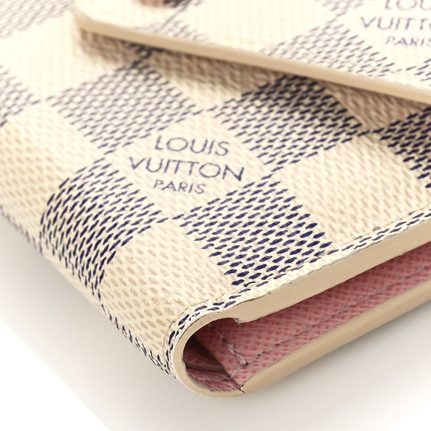 Louis Vuitton Damier Azur Victorine Wallet Rose Ballerine 8 of 9
