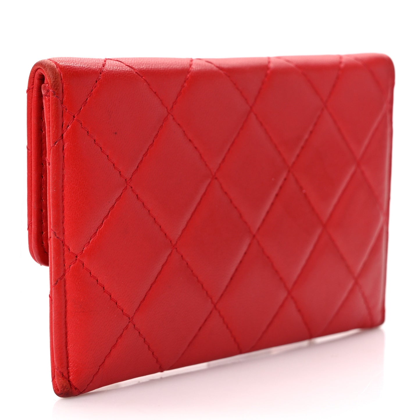 Lambskin Quilted Pouch Red