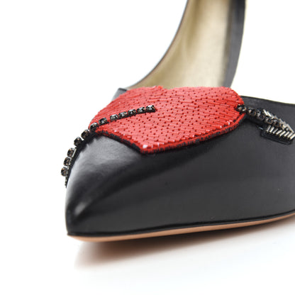 Valentino Garavani Calfskin Heart and Arrow 110mm Pumps 40 Black 10 of 18