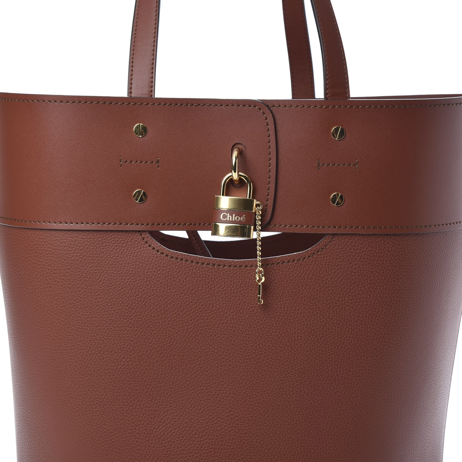 Chloe Smooth Grained Calfskin Medium Aby Tote Sepia Brown 8 of 10