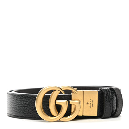 Gucci Dollar Calfskin Double G Reversible 30mm Belt 85 34 Black New Acero 1 of 6