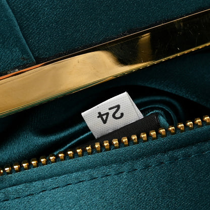 Prada Satin Pleated Clutch Turchese 9 of 10