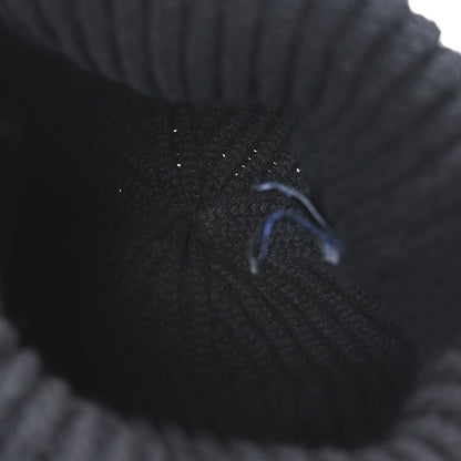Chanel Cashmere Beaded Sequin Logo Beanie Hat Black 4 of 5