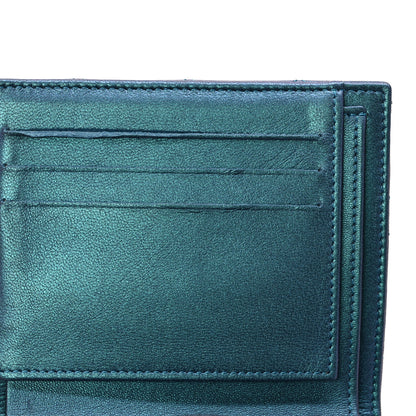 Chanel Metallic Lambskin Quilted Compact Flap Wallet Turquoise 10 of 10