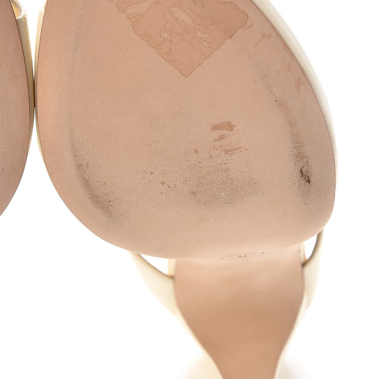 Lambskin CC Chain Sandals 40 Ivory
