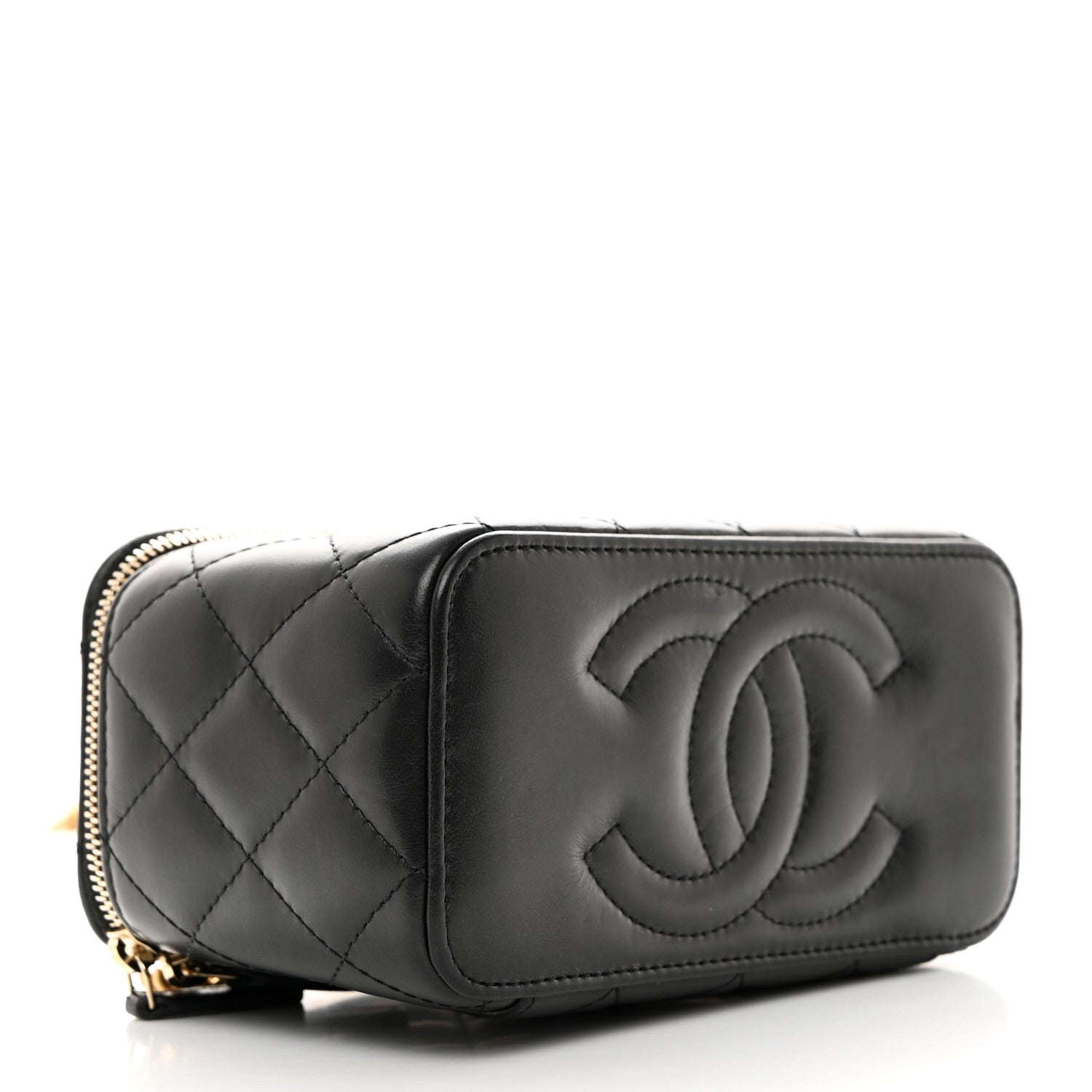 Chanel Lambskin Quilted Small Pillow Crush Vanity Case With Chain Black 4 of 11