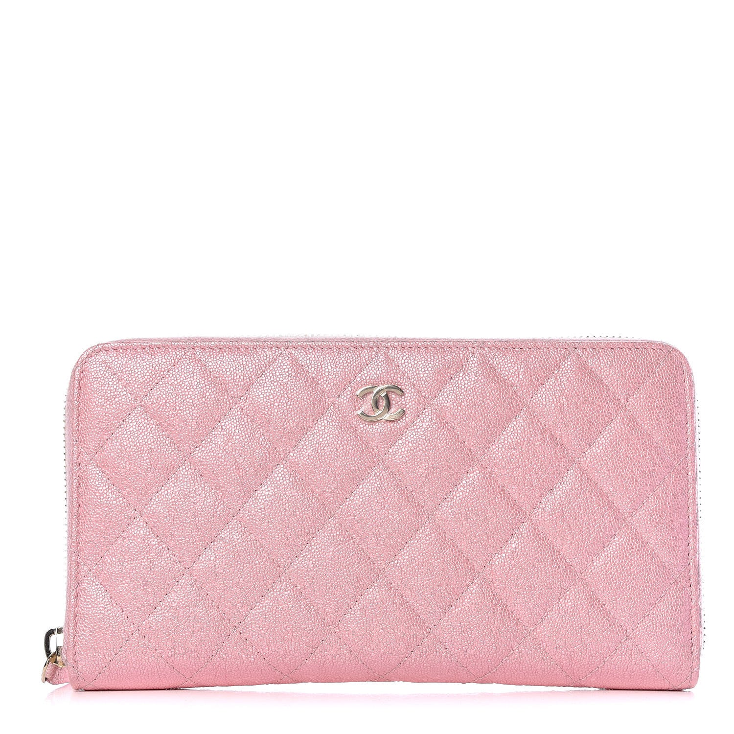 Chanel Iridescent Caviar Quilted Large Zip Around Organizer Wallet Pink 1 of 13