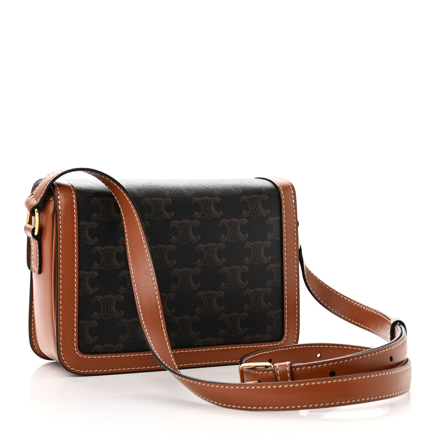 Calfskin Triomphe Canvas Teen Triomphe Bag Tan