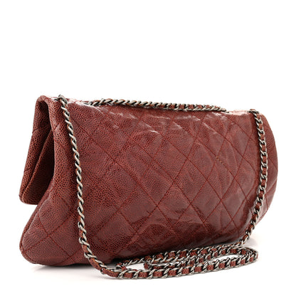Chanel Crumpled Calfskin Quilted Medium Elastic Flap Bordeaux 3 of 11