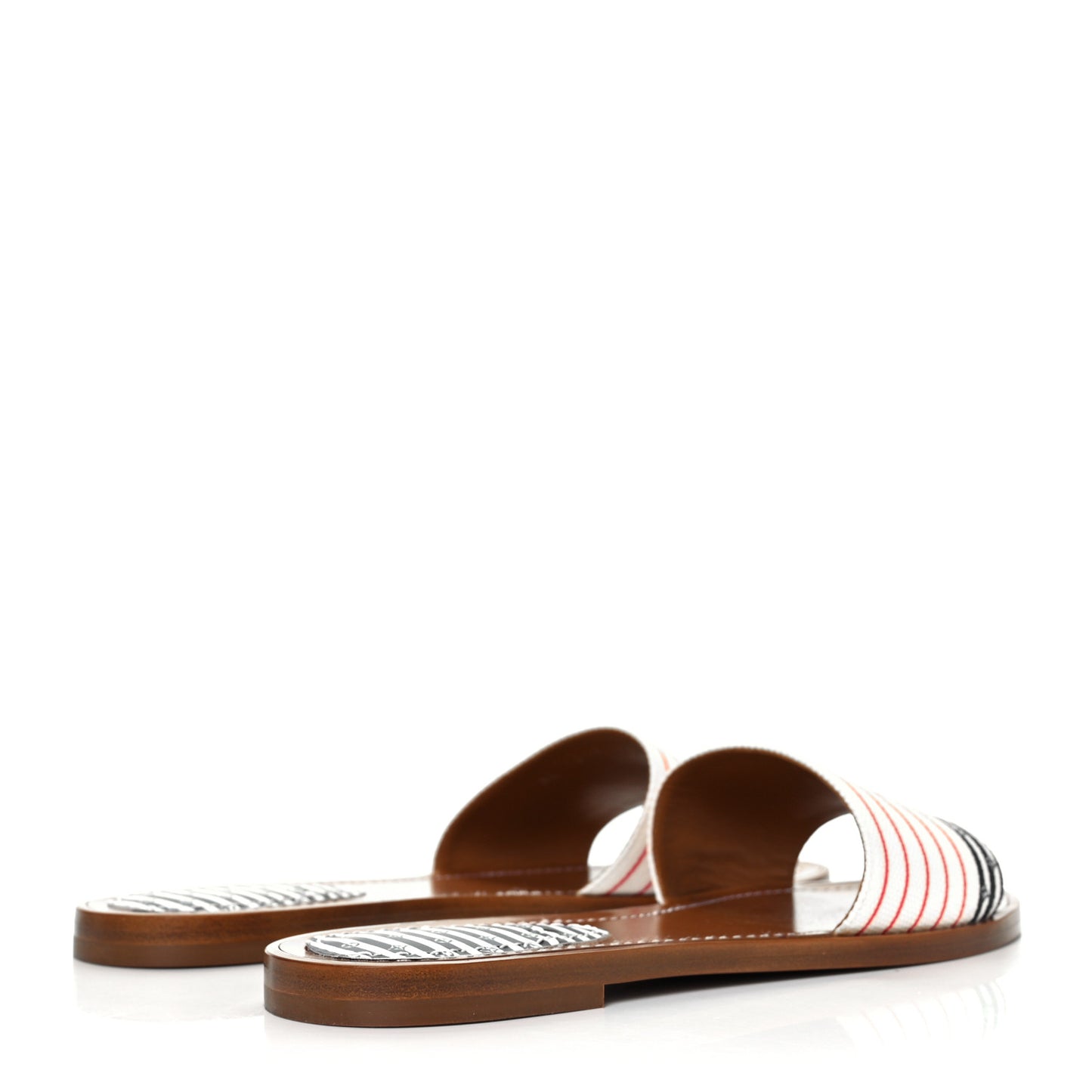 Canvas LV Escale Striped Lock It Flat Mule 37 Blue