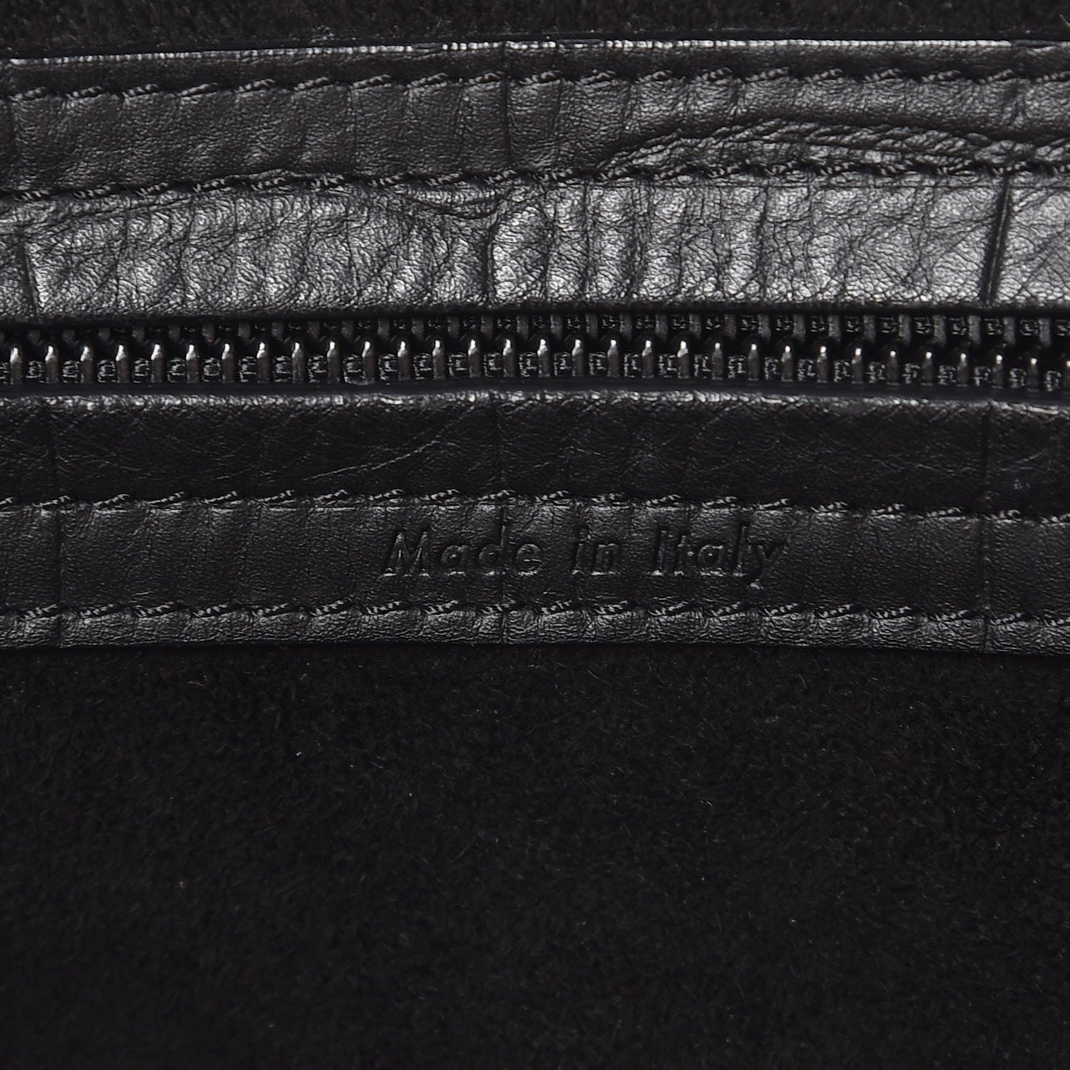 Celine Crocodile Embossed Calfskin Large Phantom Luggage Black 7 of 8