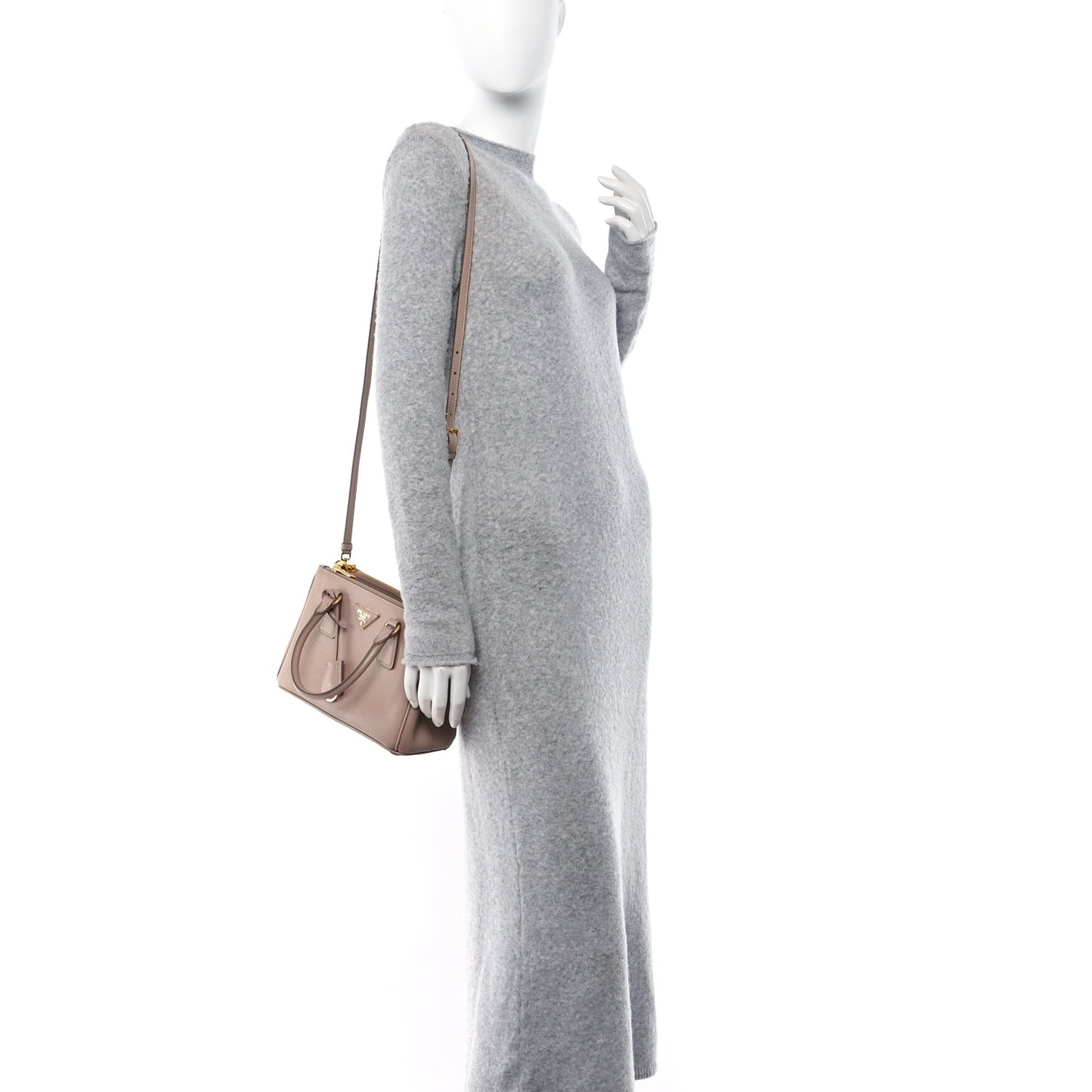 Saffiano Mini Galleria Double Zip Tote Cammeo