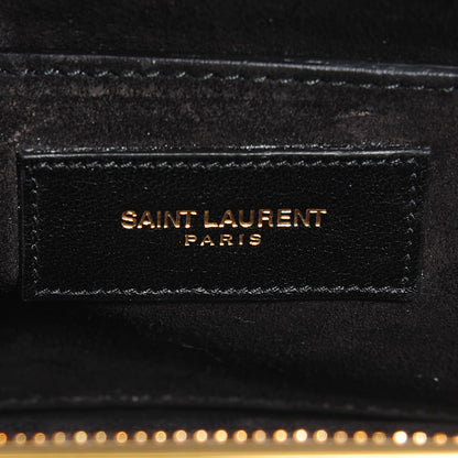 Saint Laurent Metallic Calfskin Lutetia Clutch Gunmetal 6 of 8