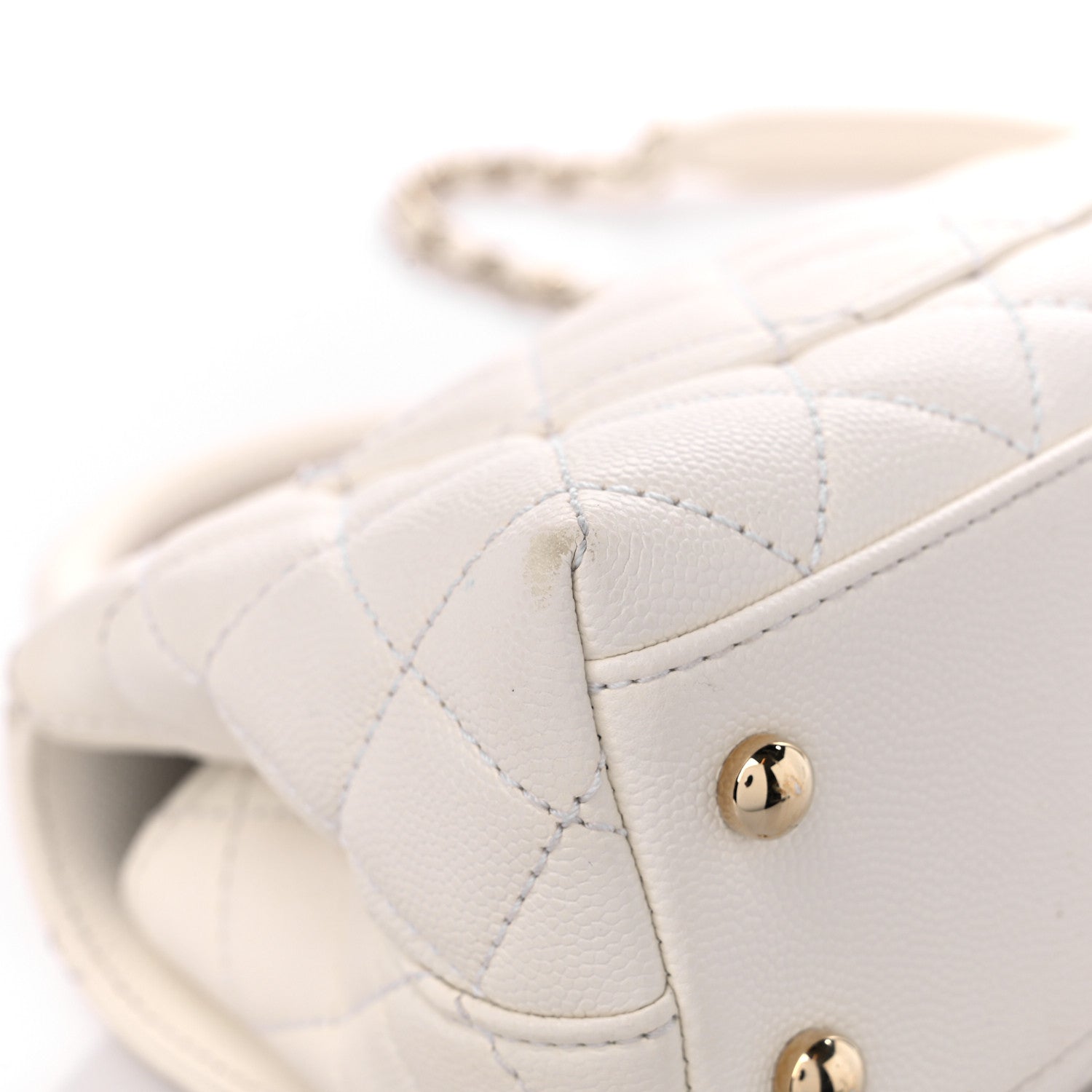 Chanel Caviar Quilted Extra Mini Coco Handle Flap White 10 of 12