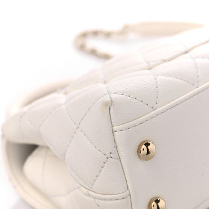 Chanel Caviar Quilted Extra Mini Coco Handle Flap White 10 of 12