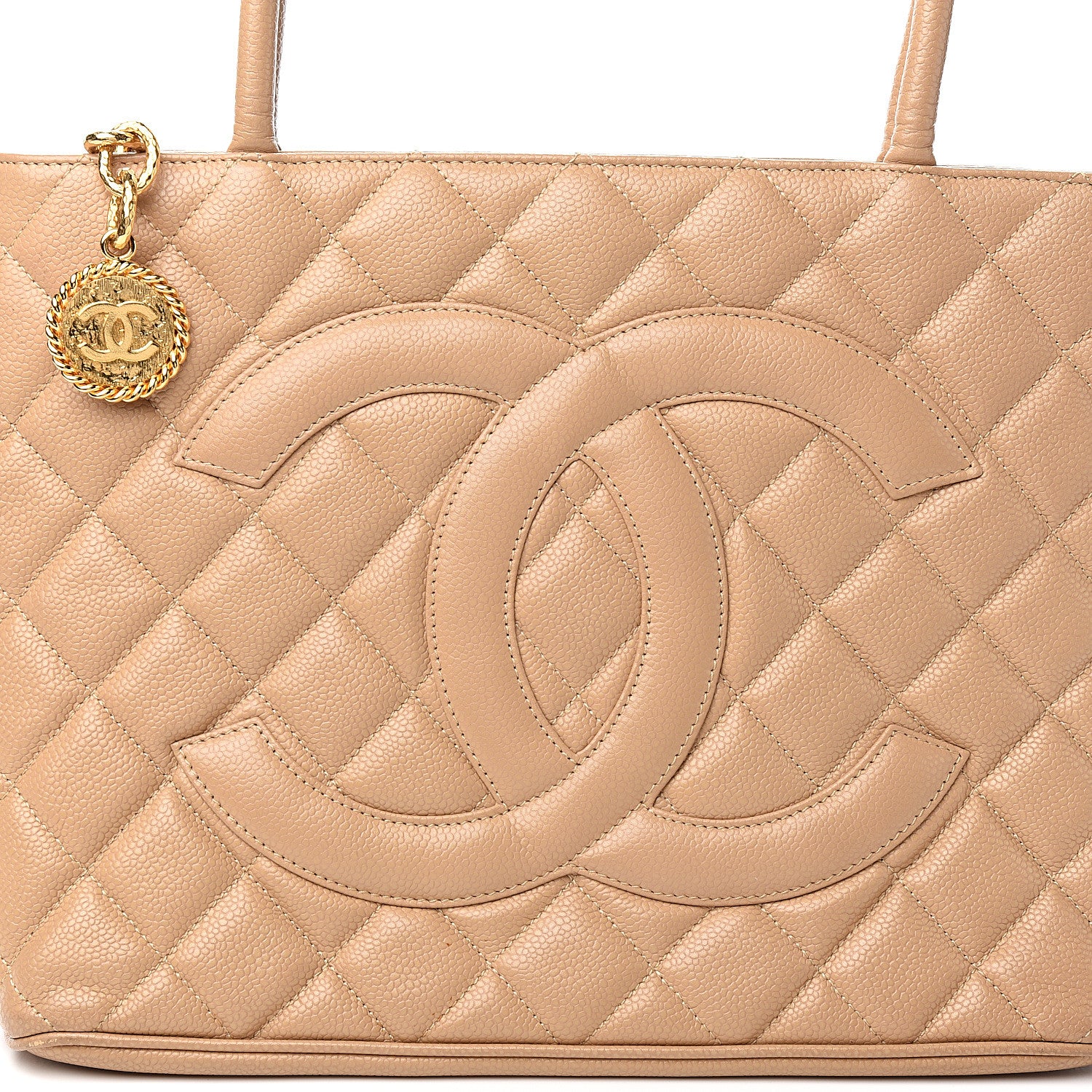 Chanel Caviar Quilted Medallion Tote Beige 10 of 10