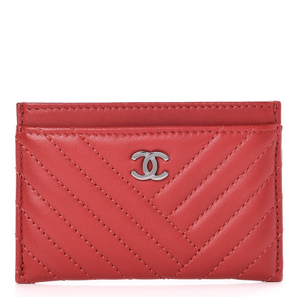 Chanel Lambskin Quilted CC Crossing Card Holder Red 1 of 9