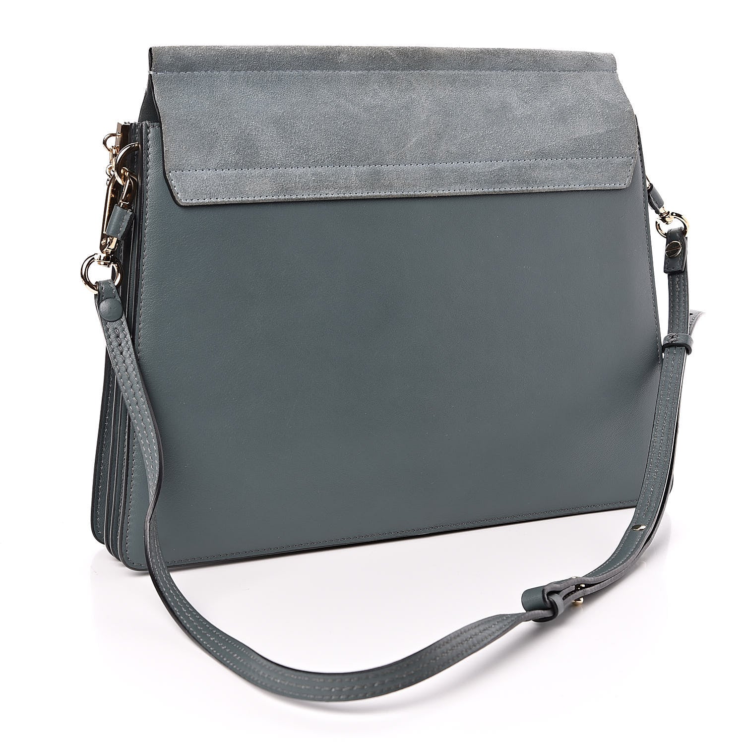 Chloe Suede Calfskin Medium Faye Shoulder Bag Cloudy Blue 3 of 11