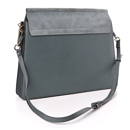 Chloe Suede Calfskin Medium Faye Shoulder Bag Cloudy Blue 3 of 11