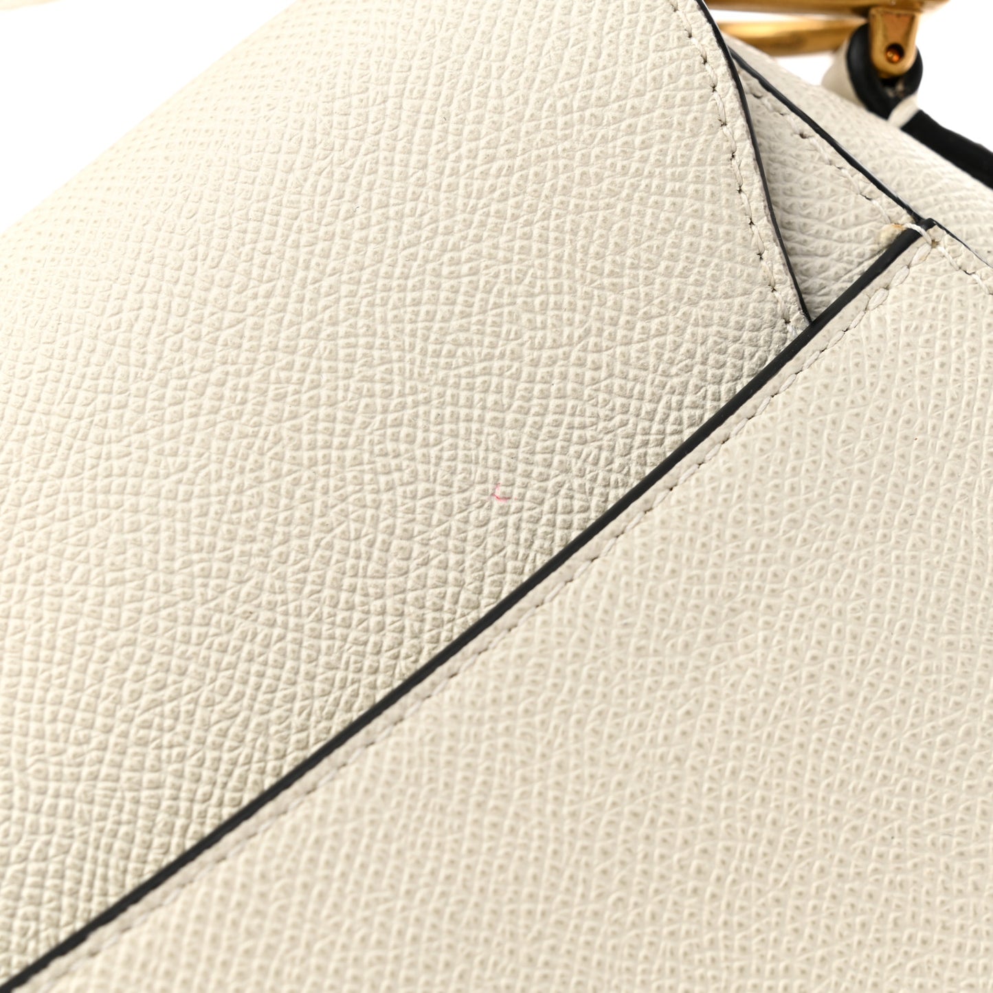Grained Calfskin Saddle Bag White