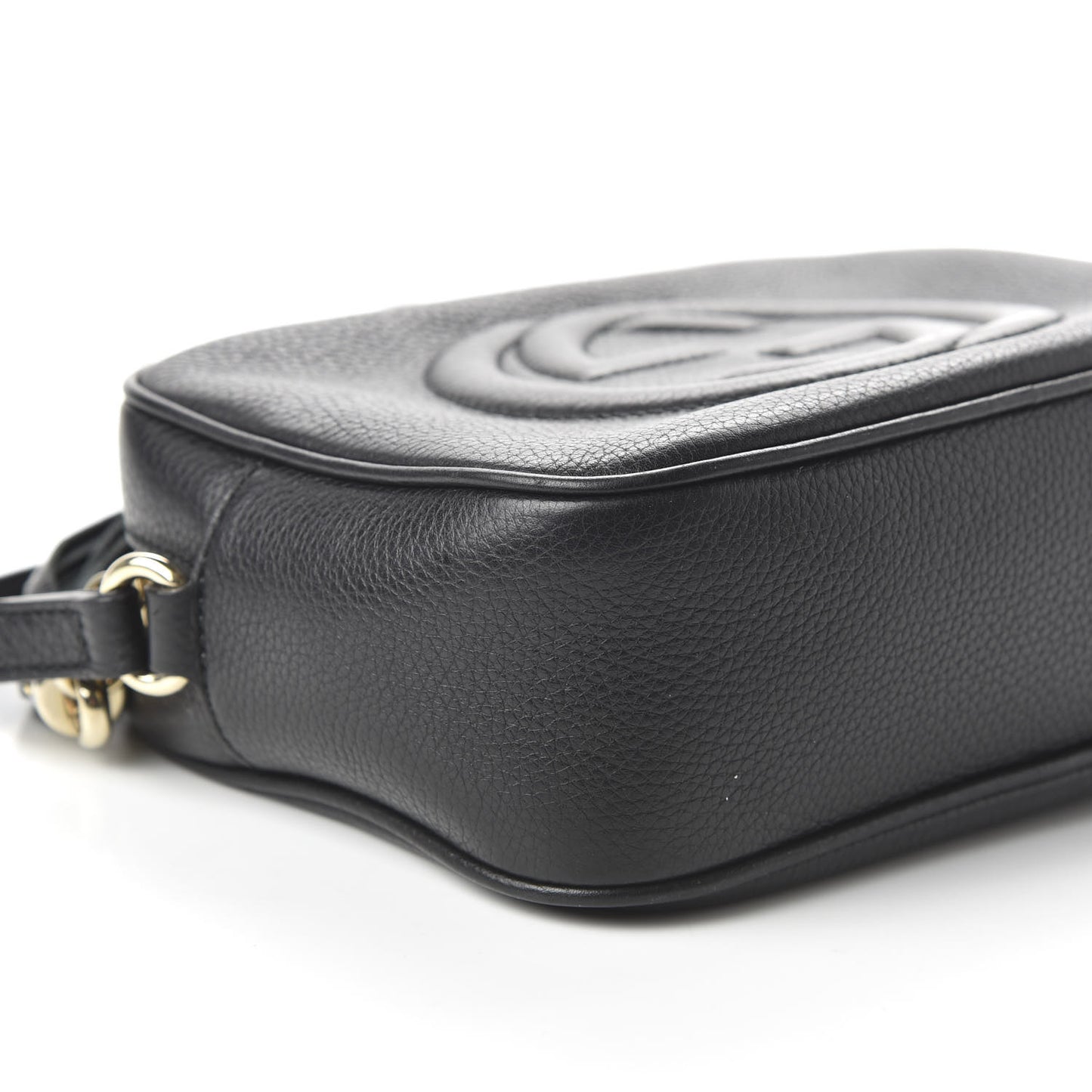 Pebbled Calfskin Small Soho Disco Bag Black