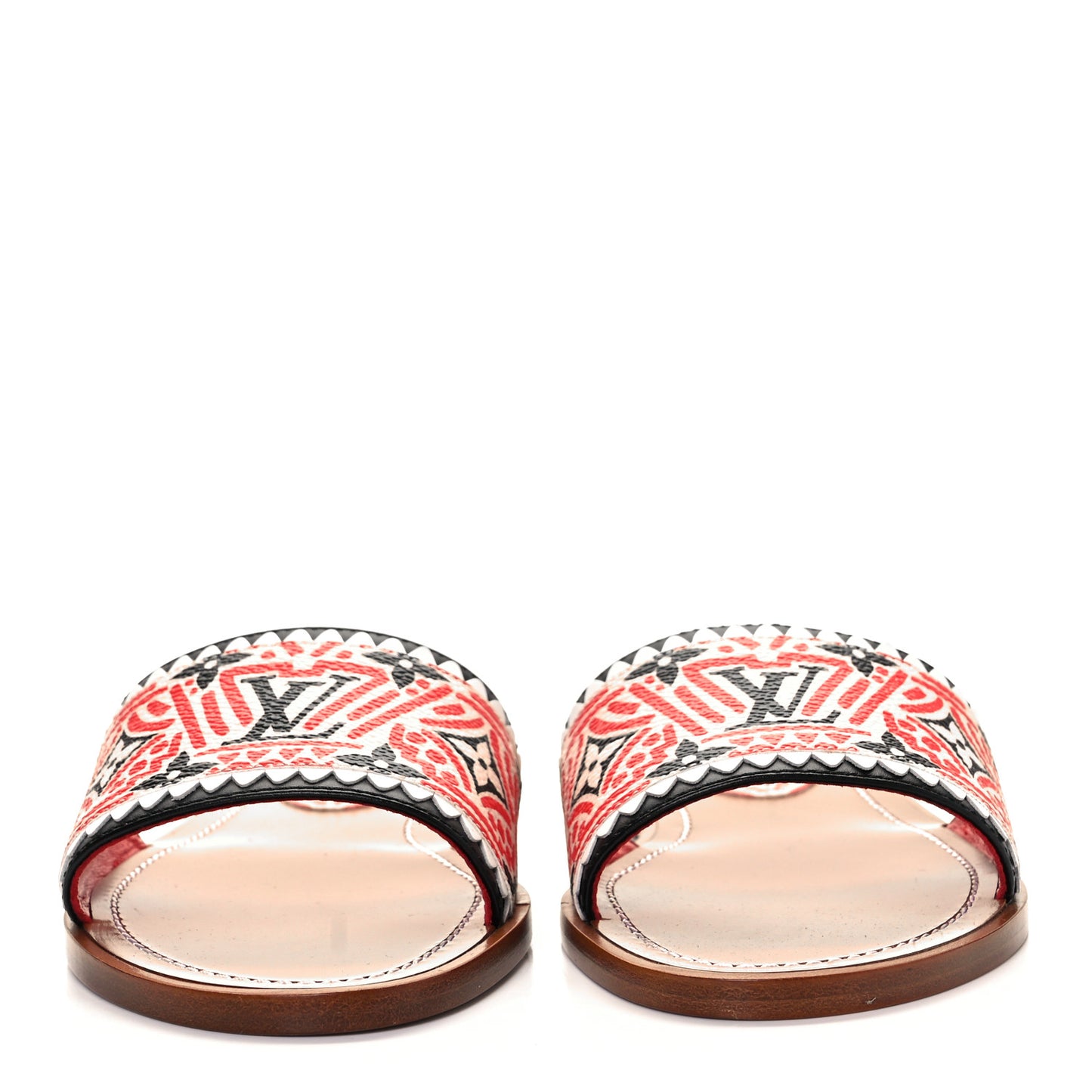Monogram Crafty Lock It Flat Mule 36 Creme Rouge