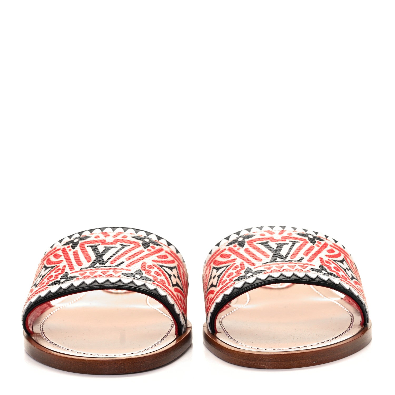 Louis Vuitton Monogram Crafty Lock It Flat Mule 36 Creme Rouge 2 of 8