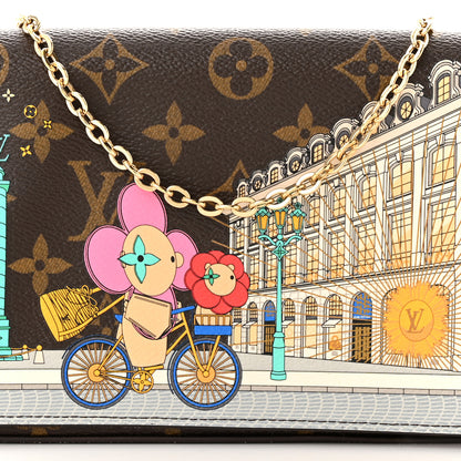 Louis Vuitton Monogram 2022 Christmas Animation Paris Pochette Felicie Chain Wallet Pink 8 of 11