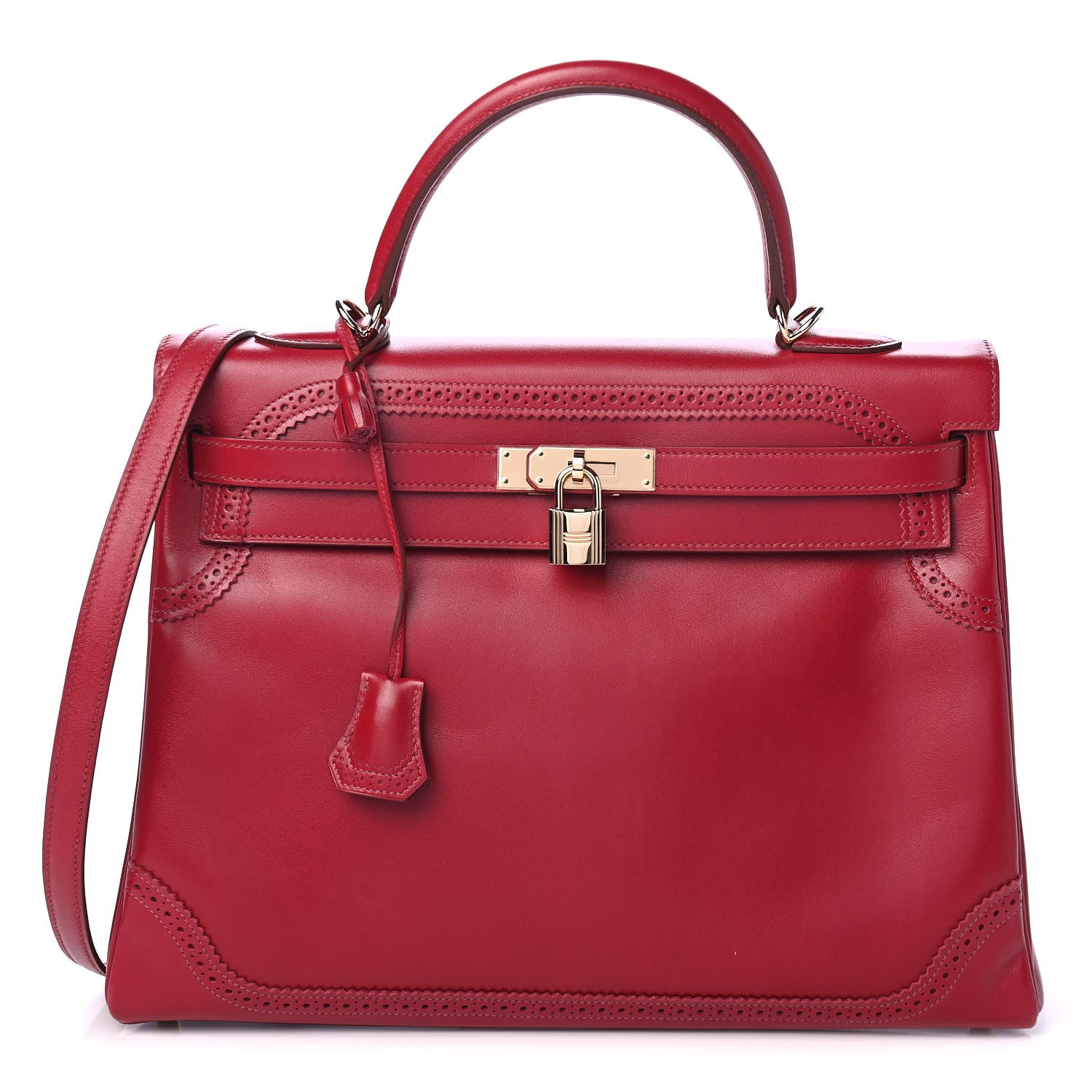 Hermes Tadelakt Ghillies Retourne Kelly 35 Rubis 1 of 9