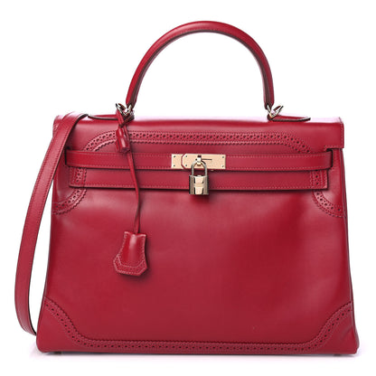 Hermes Tadelakt Ghillies Retourne Kelly 35 Rubis 1 of 9