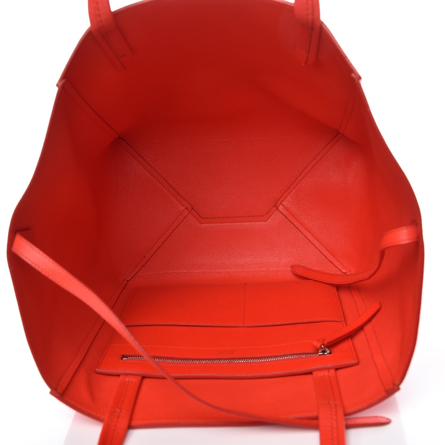 Celine Grained Calfskin Medium Horizontal Cabas Phantom Coquelicot 7 of 10