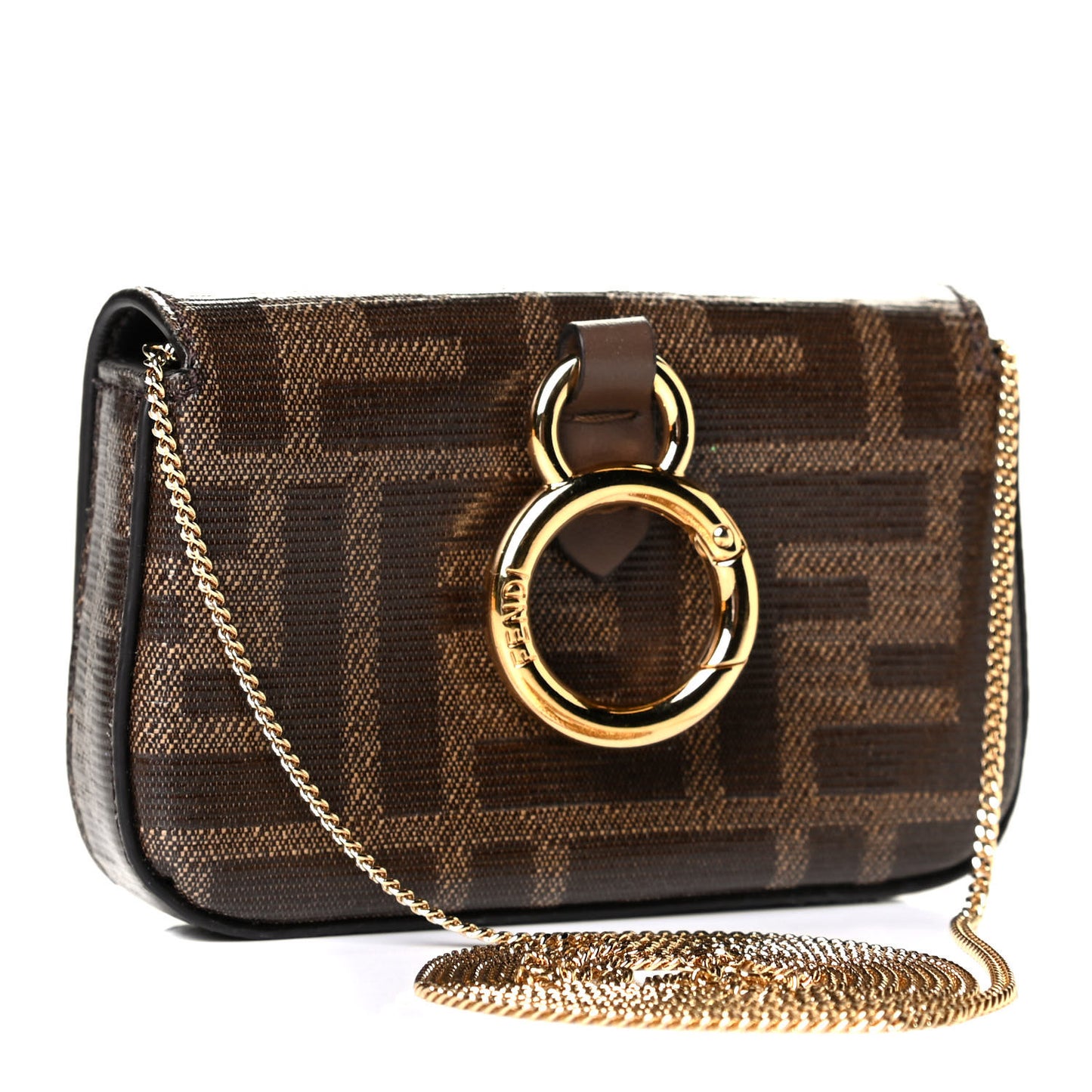 Glazed Fabric FF 1974 Nano Baguette Charm Mogano Panna