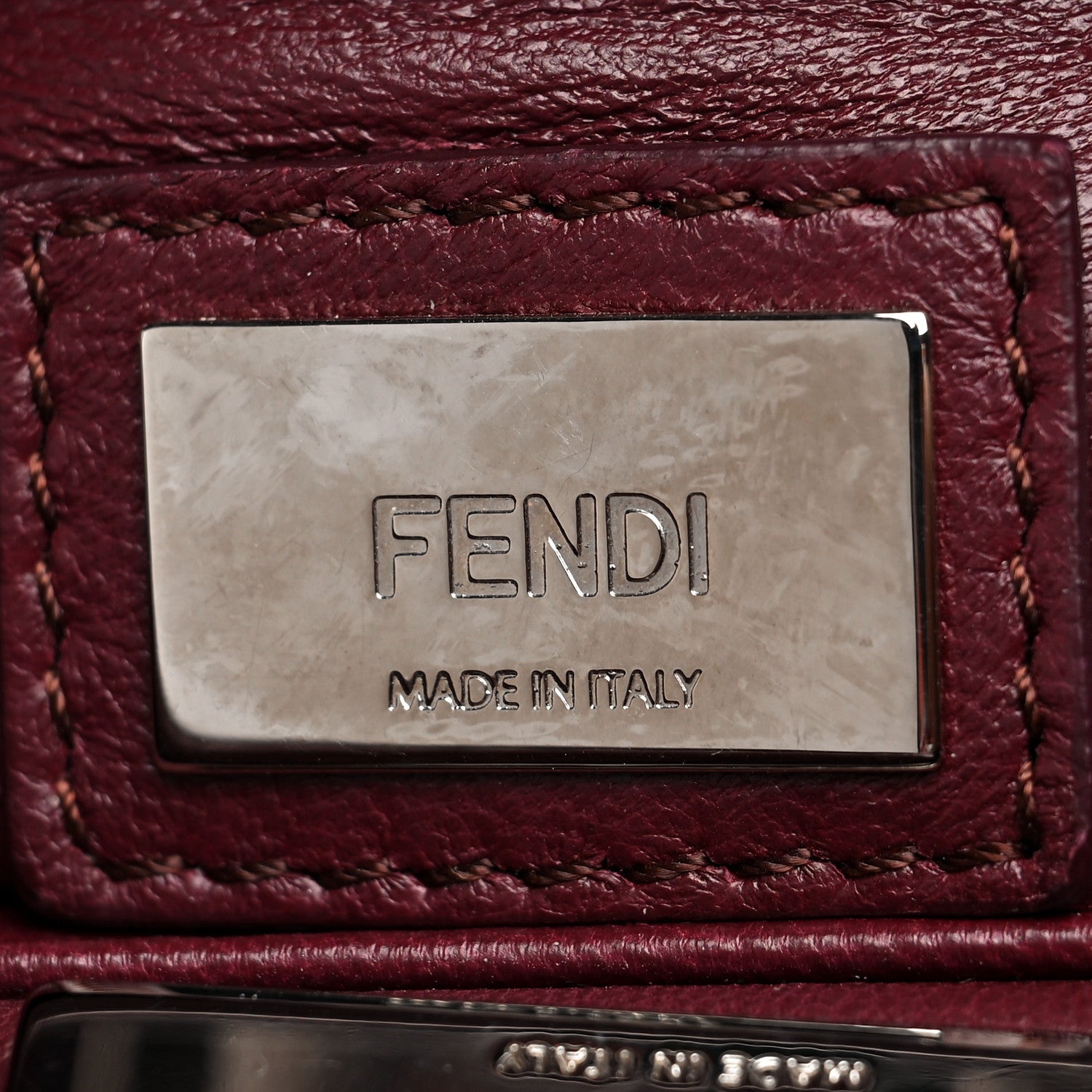 Fendi Nappa Mini Peekaboo Iconic Satchel Bordeaux 6 of 11