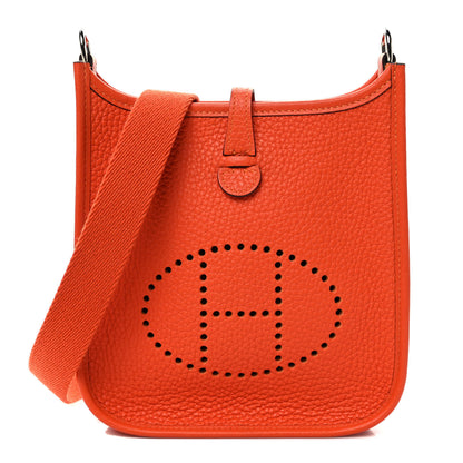 Hermes Taurillon Clemence Evelyne TPM Orange 1 of 9