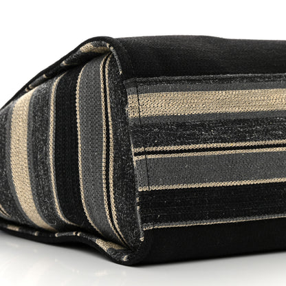Chanel Striped Canvas Medium Deauville Tote Grey Black 9 of 14