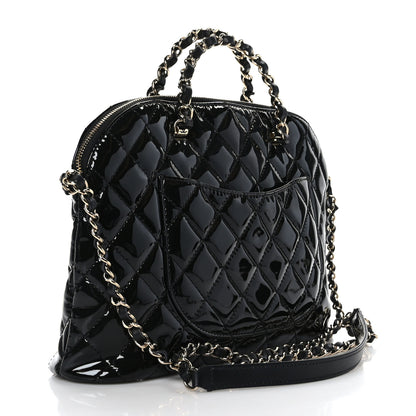 Chanel Patent Quilted Shiny Coco Small Shopping Bag Black 3 of 10