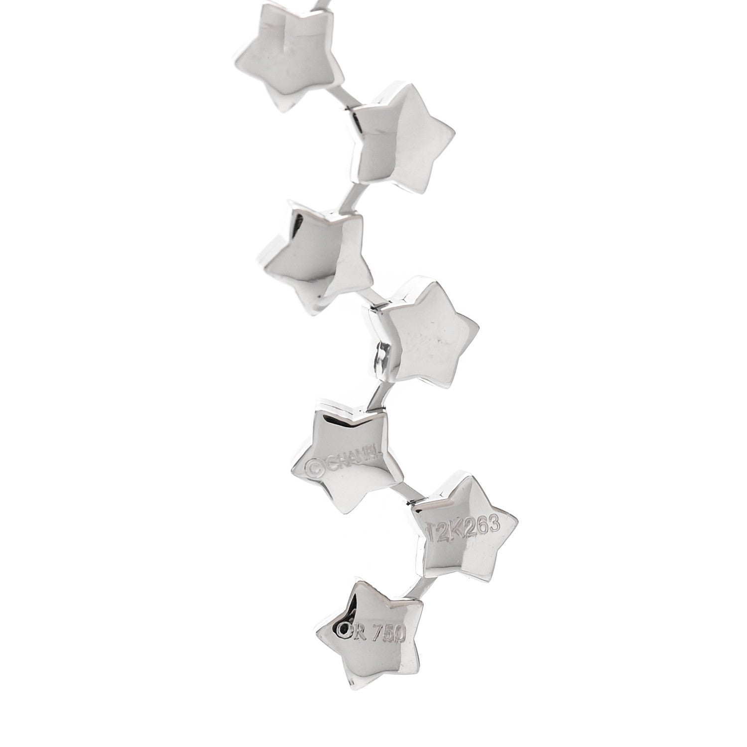 Chanel 18K White Gold Diamond Comet Multi Star Pendant Necklace 4 of 4