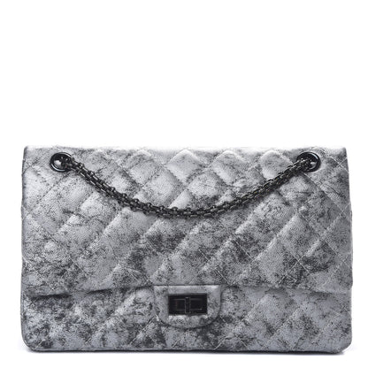 Chanel Metallic Caviar Quilted 2.55 Reissue 226 Flap Silver Black 1 of 9