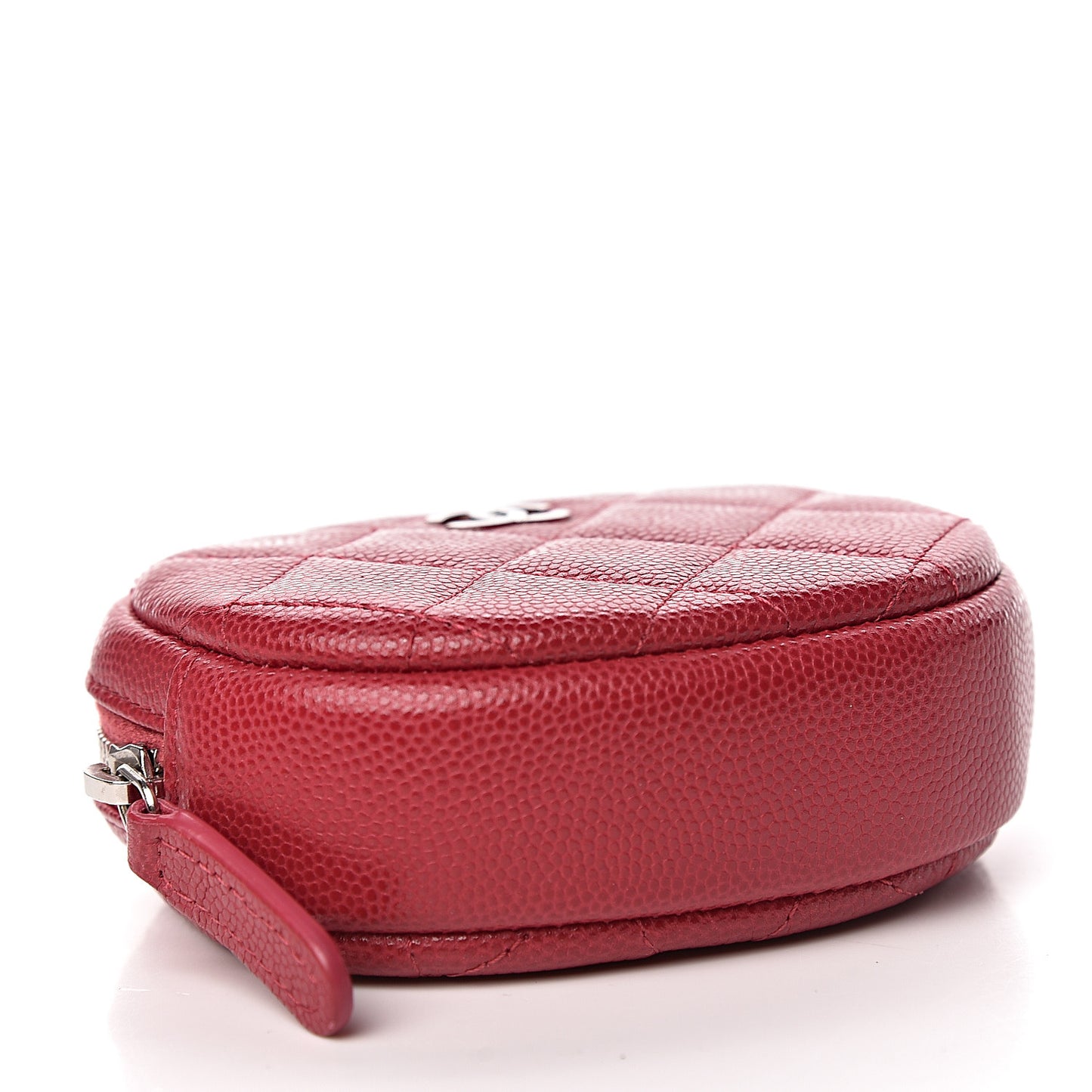 Caviar Quilted Zip Around Classic Coin Purse Dark Pink