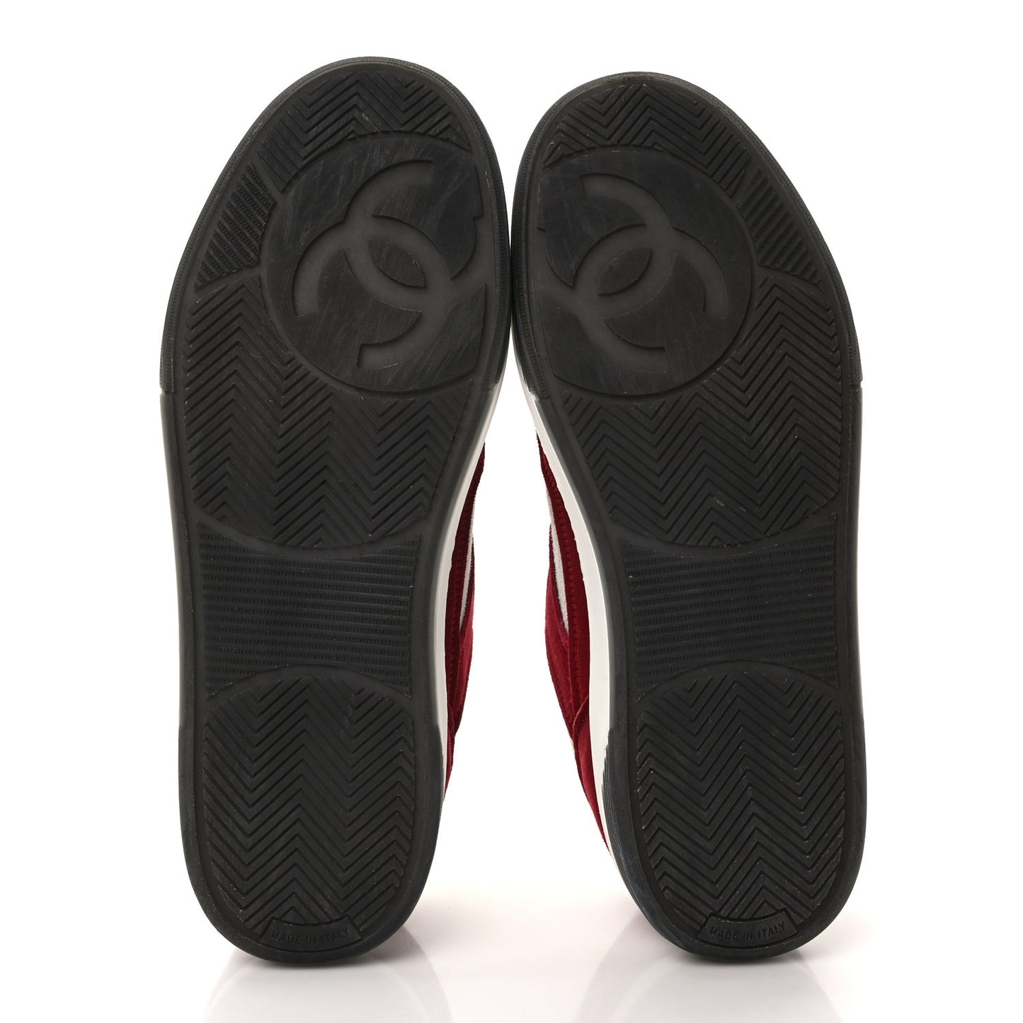 Suede Kidskin Womens CC Sneakers 39.5 Burgundy White