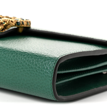 Gucci Calfskin Mini Dionysus Chain Wallet Emerald 10 of 11