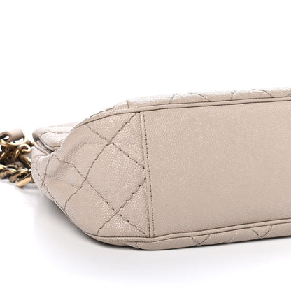 Chanel Crumpled Grained Calfskin Medium Coco Pleats Messenger Flap Light Beige 8 of 9
