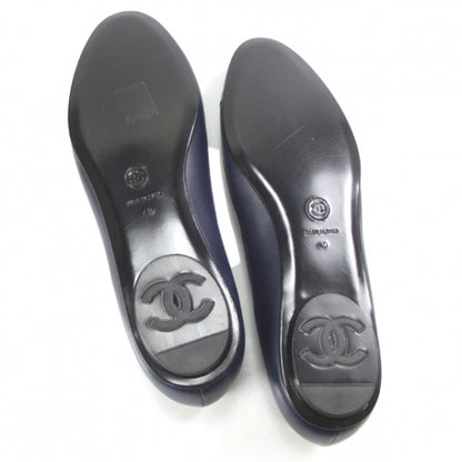 Chanel Patent Classic CC Flats 40 Navy/Black 5 of 11