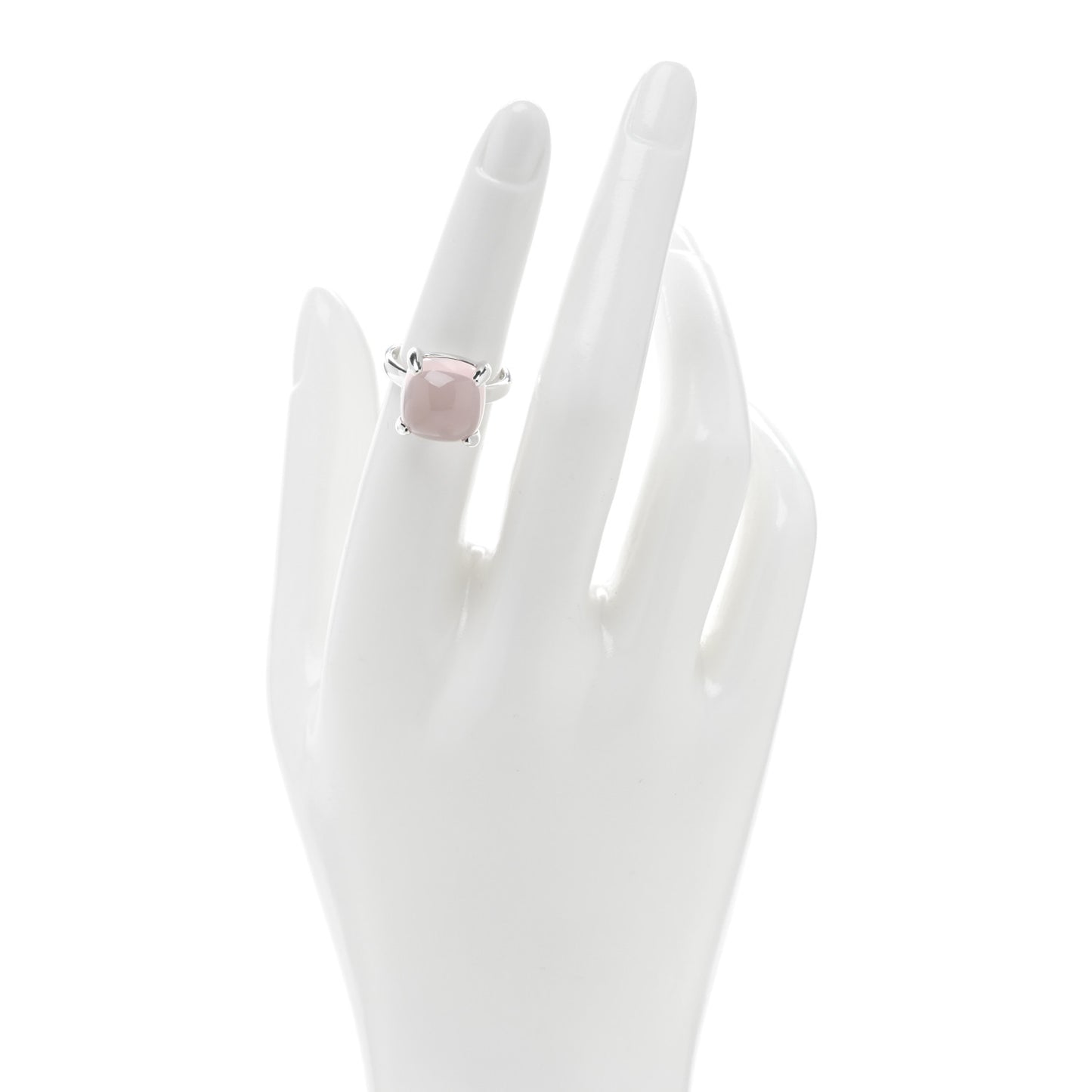 Sterling Silver Rose Quartz 12mm Paloma's Sugar Stacks Ring 51 5.75