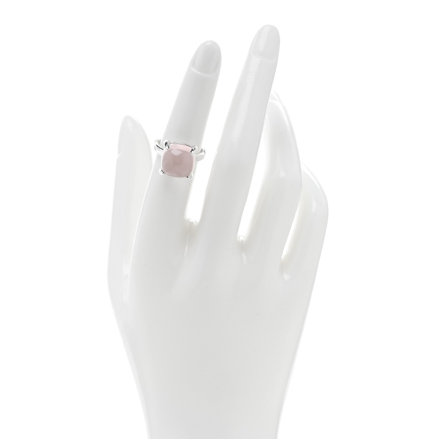 Tiffany Sterling Silver Rose Quartz 12mm Paloma's Sugar Stacks Ring 51 5.75 2 of 4