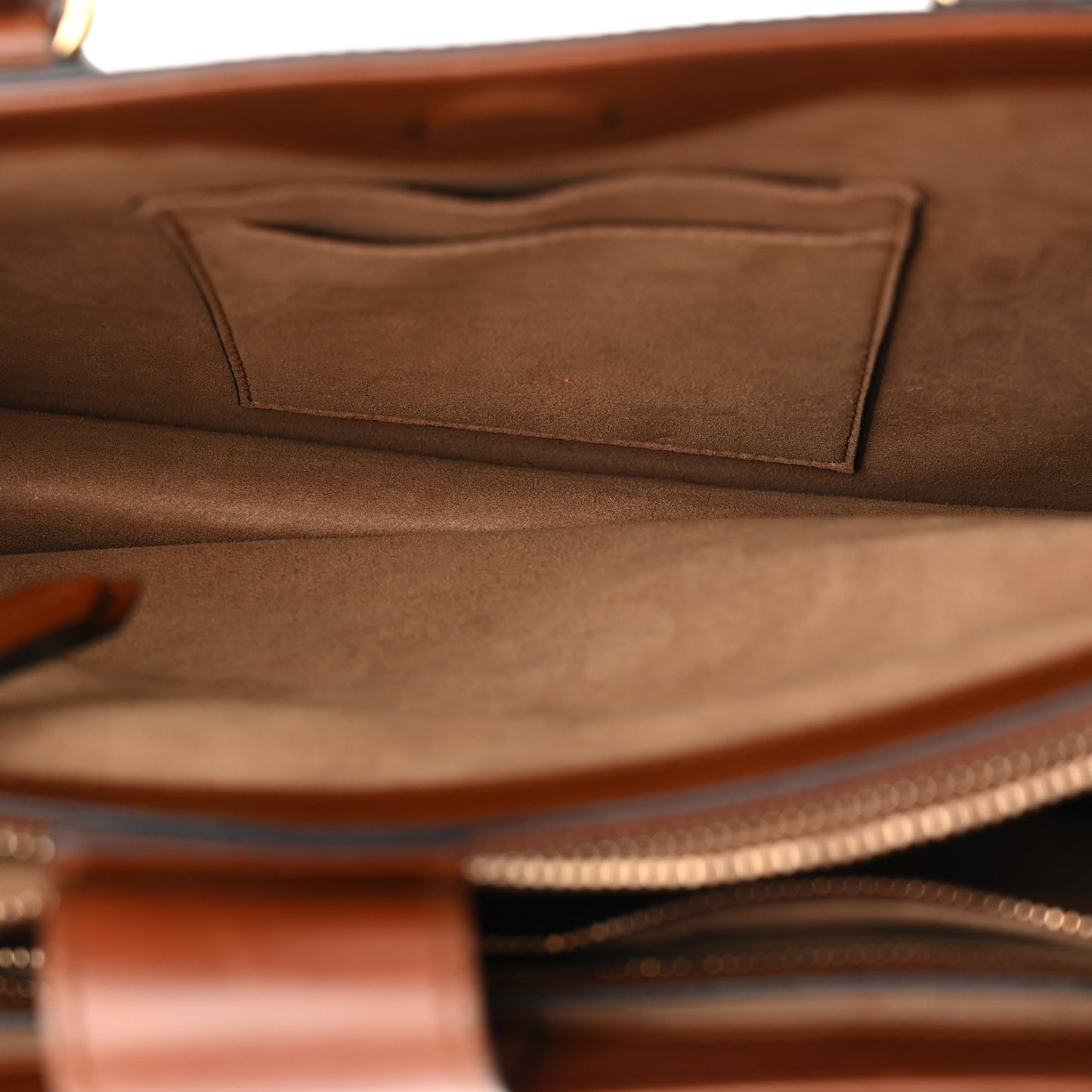 Calfskin Small Top Handle Bag Navy Brown